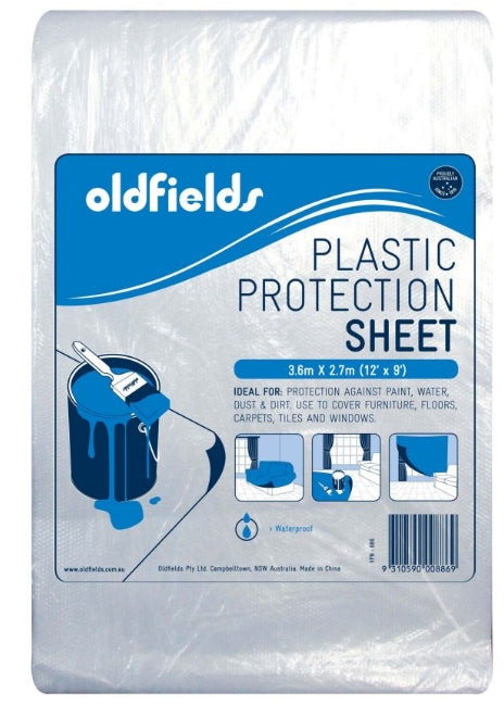 Oldfields Plastic Drop Sheet 3.6m x 2.7m (12' x 9')
