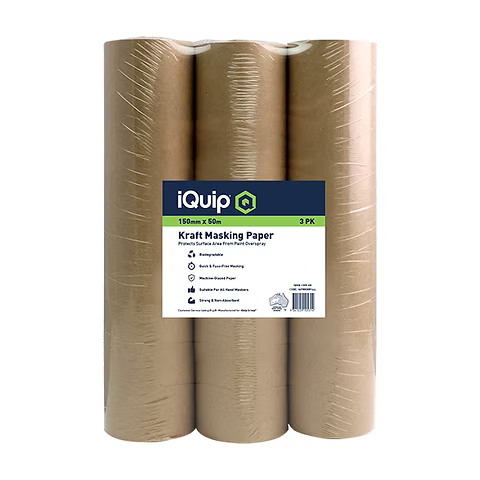 iQuip Kraft Masking Paper 3 Pack 300mm x 50m