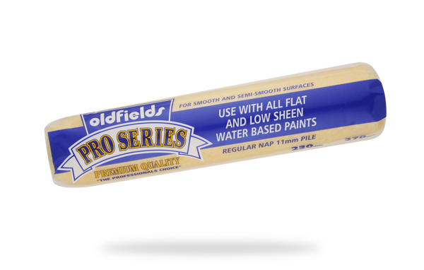 Oldfields Pro Series paint roller with blue and beige packaging on a white background