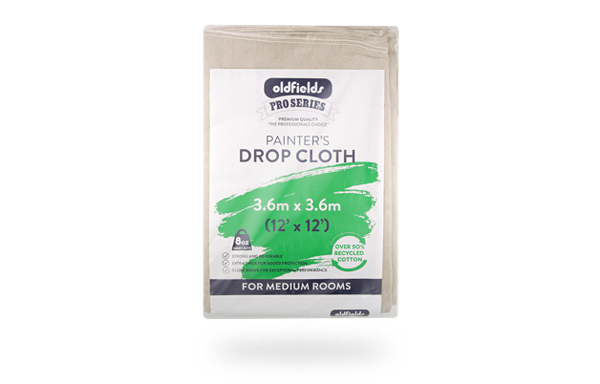 Oldfields ProSeries Painter's Drop Cloth packaging on a white background