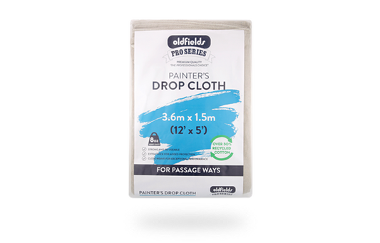 Oldfields Pro Series Painter's Drop Cloth packaging on a white background