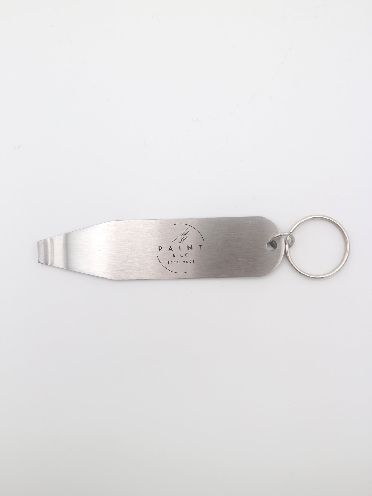 Paint Can Opener Key Ring, Silver