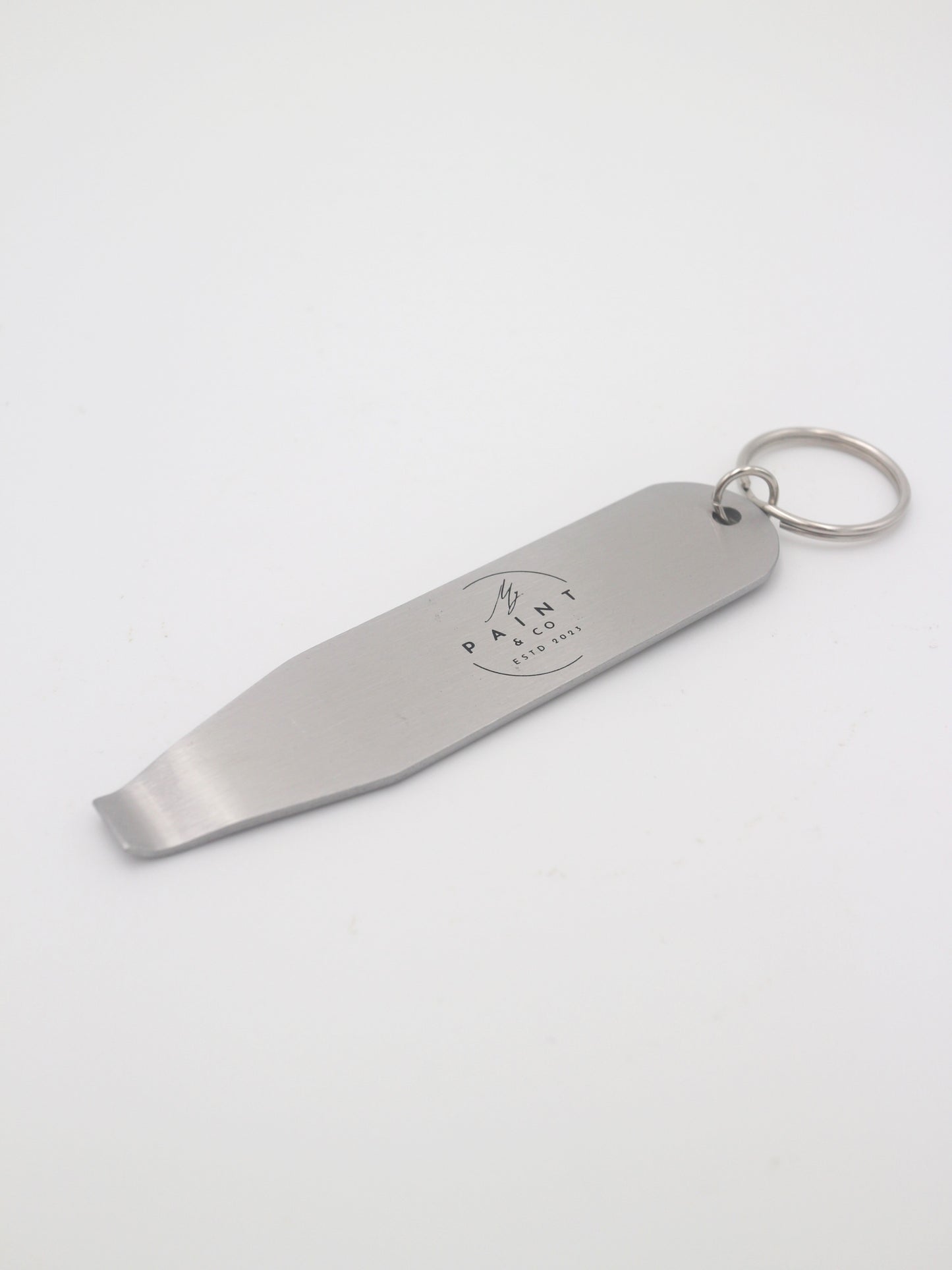 Paint Can Opener Key Ring, Silver